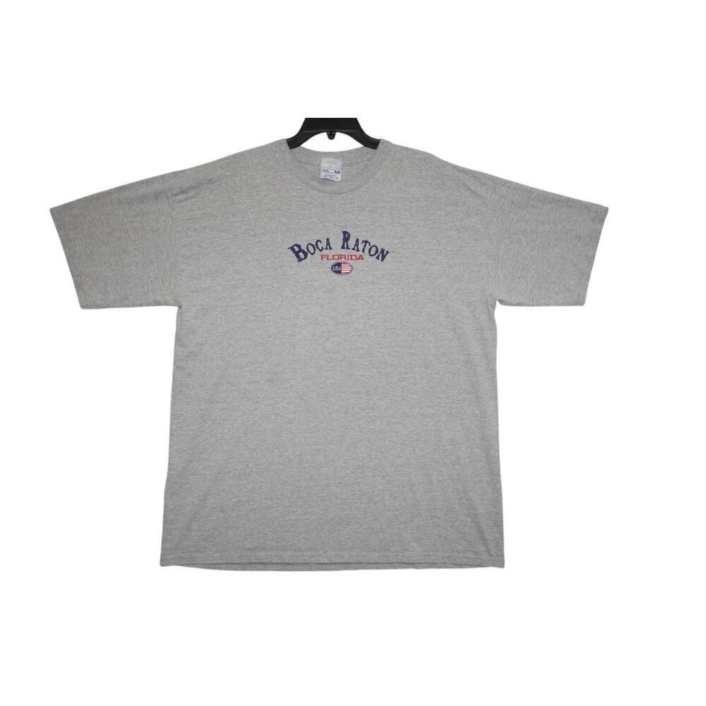 Vintage Boca Raton Florida USA Graphic T-Shirt Gray Size L